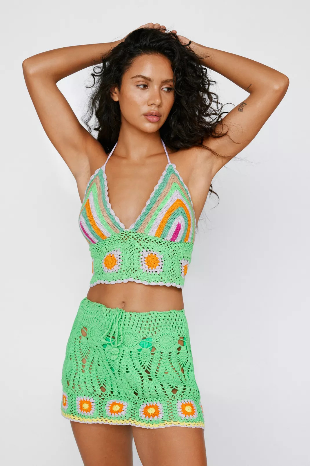 Geometric Crochet Cover Up Skirt | Nasty Gal (US)