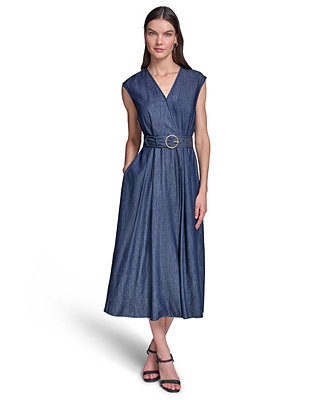 Women's Surplus Flare Midi with Belt Dress | Macy's