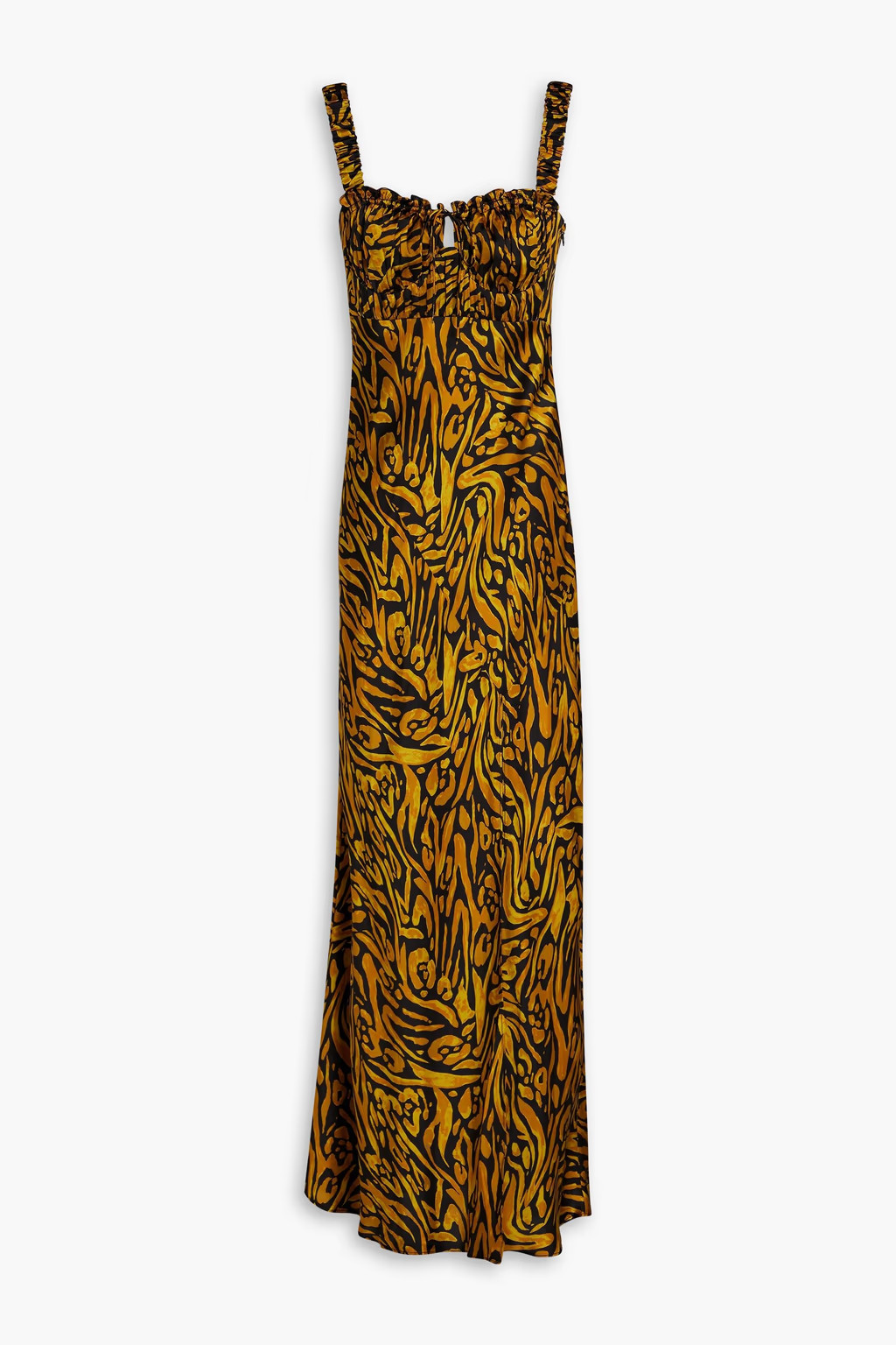 Nina gathered printed silk-satin maxi dress | The Outnet (UK and Europe)