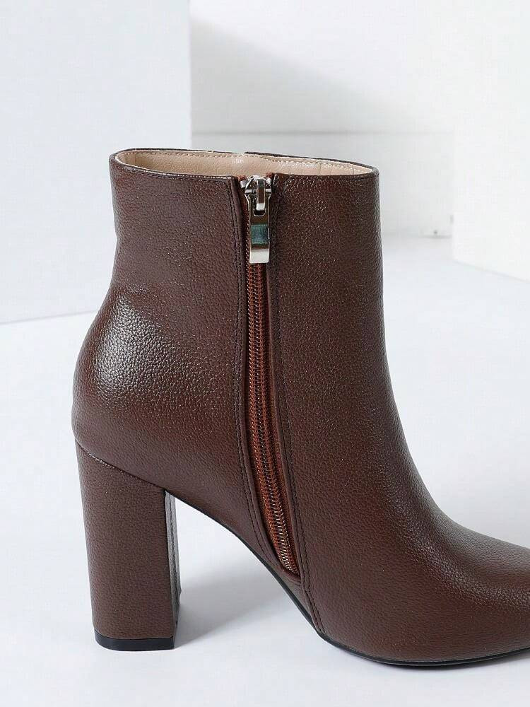 Timesize Fall/Winter 2025 Fashion Match Hoodies, Women's Shiny Gold Pointed Toe Chunky Heel Hollo... | SHEIN