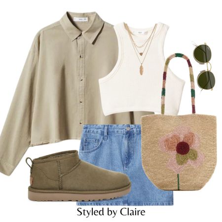 UGG Antilope Restock in Classic Ultra Mini, styled for Spring🌺
Tags: cropped flowy shirt, denim mini skirt, crop top, raffia tote bag, Ray bans. Fashion summer inspo outfit ideas casual chic brunch transitional 

#LTKshoecrush #LTKstyletip #LTKSeasonal
