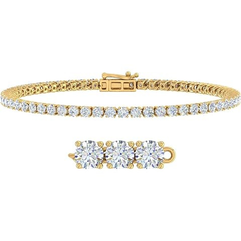 PAVOI 14K Gold Plated Cubic Zirconia Classic Tennis Bracelet | Gold Bracelets for Women | 2mm CZ,... | Amazon (US)