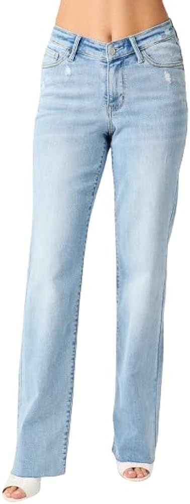 Judy Blue High Waist V Front Waistband Straight Fit Jeans 82483 (US, Numeric, 18, Plus, Regular, ... | Amazon (US)