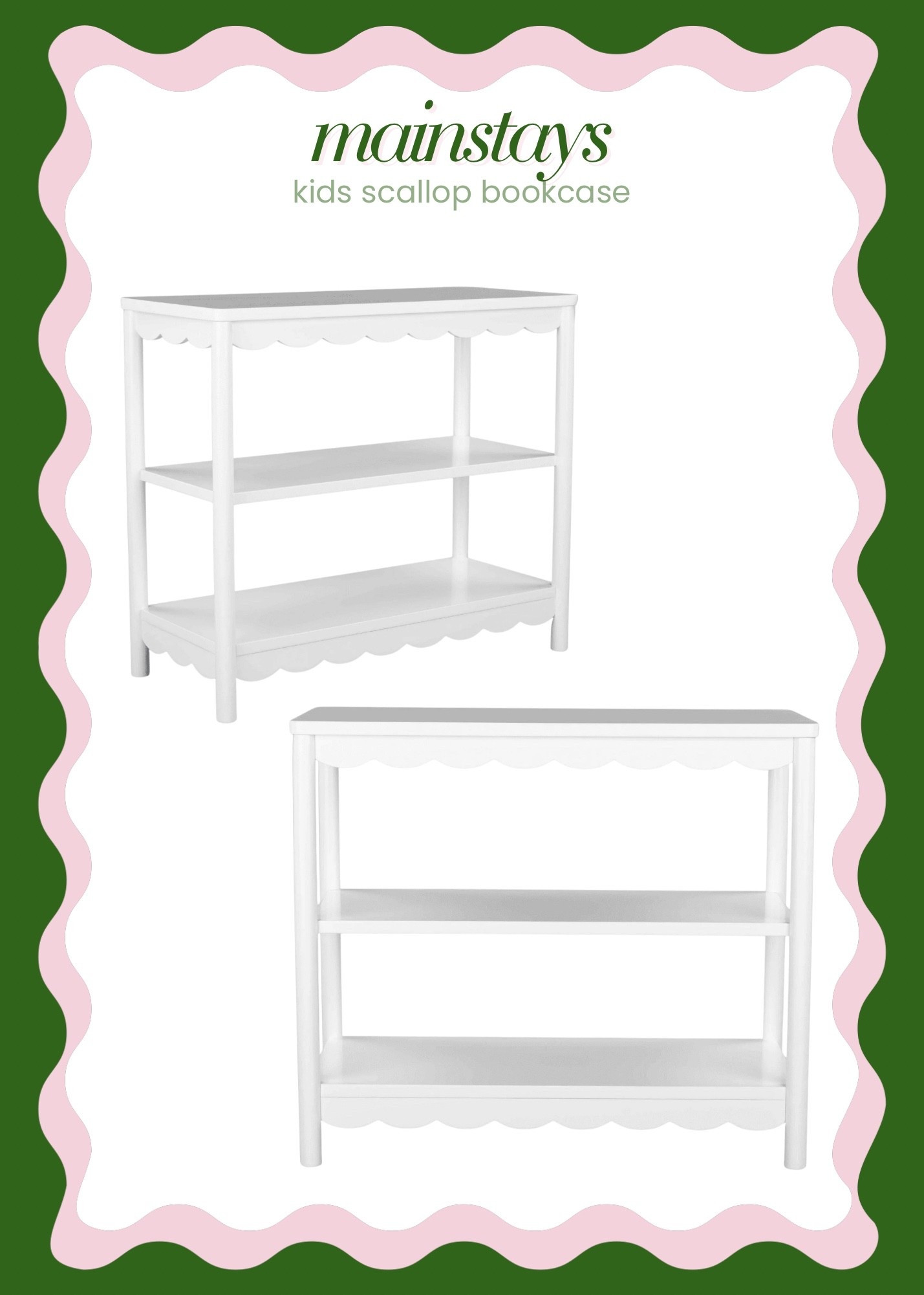 Kids scallop bookcase at Walmart! 

#LTKKids #LTKFindsUnder100 #LTKHome