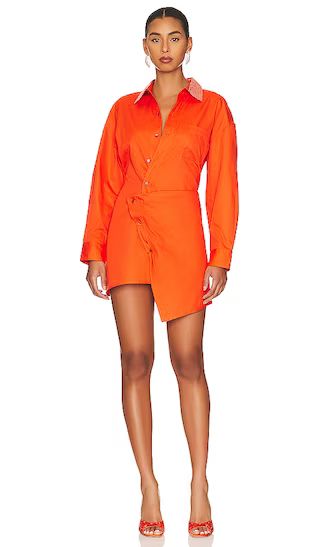 Phoebe Crystal Collar Mini Dress in Clementine | Revolve Clothing (Global)