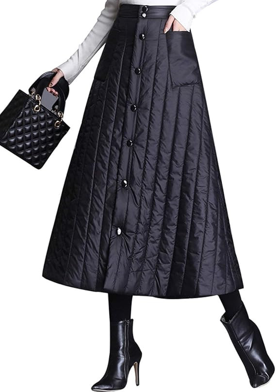 Arlita Women's Ankle Length Insulated Skirt Elastic Waist Maxi Quilted Skirt | Amazon (CA)