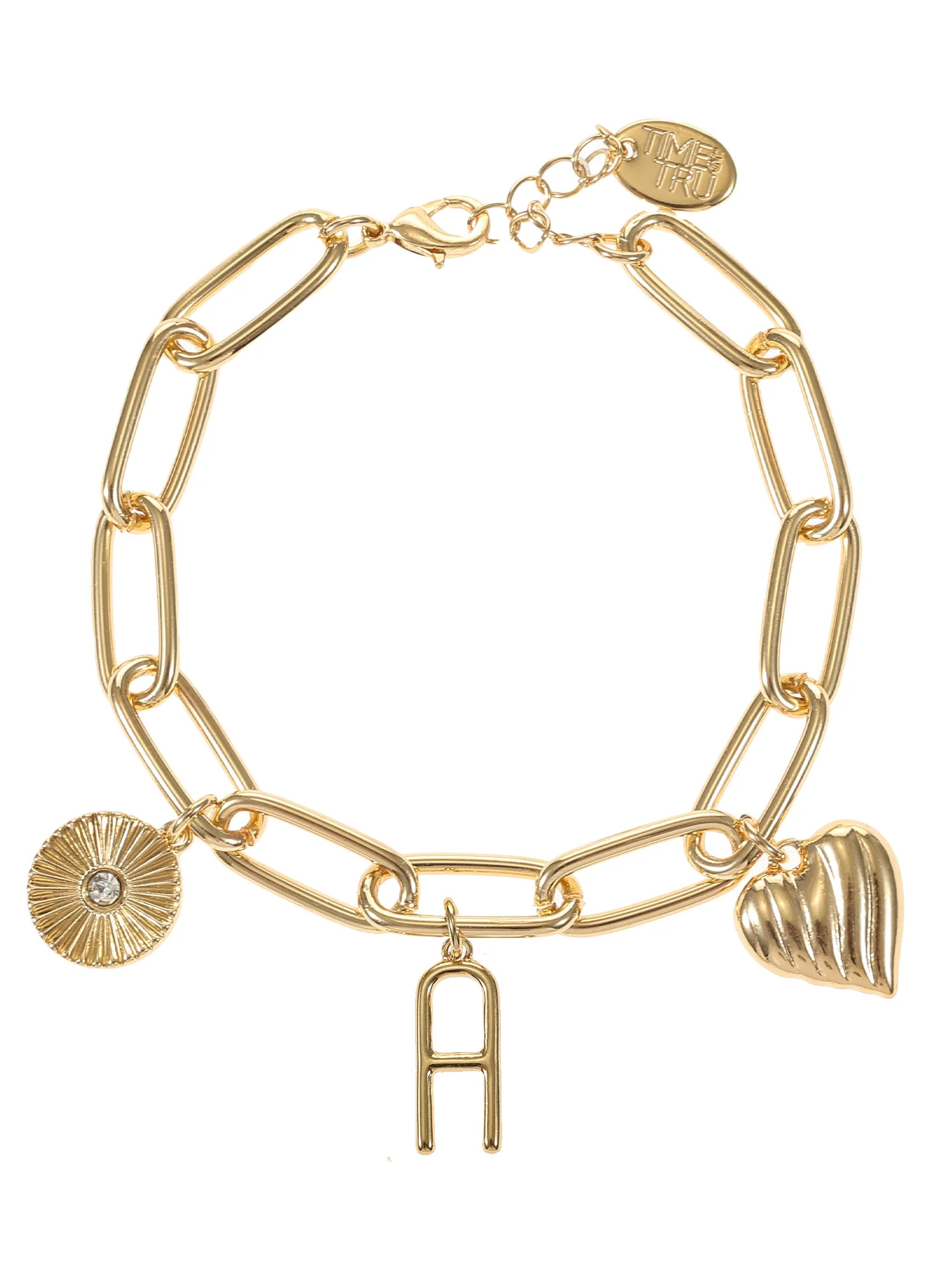 Time and Tru Goldtone Initial Charm Bracelet, Initial A | Walmart (US)