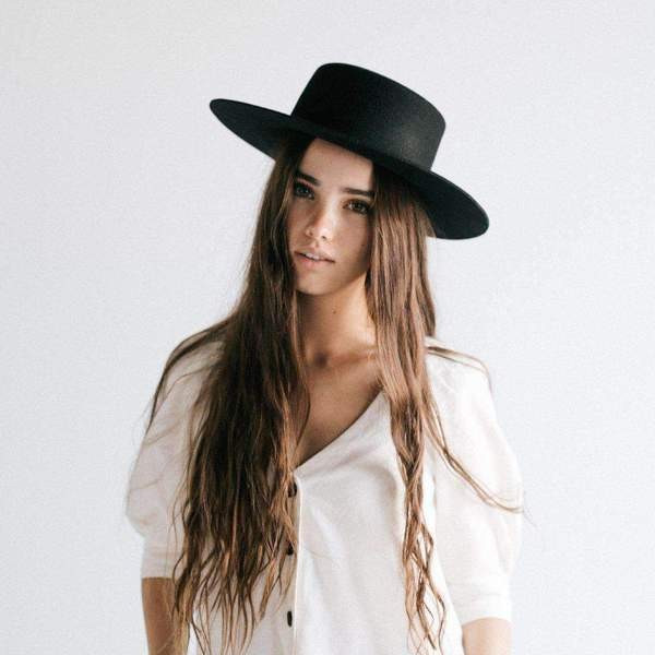 Dahlia Boater - Black | Gigi Pip