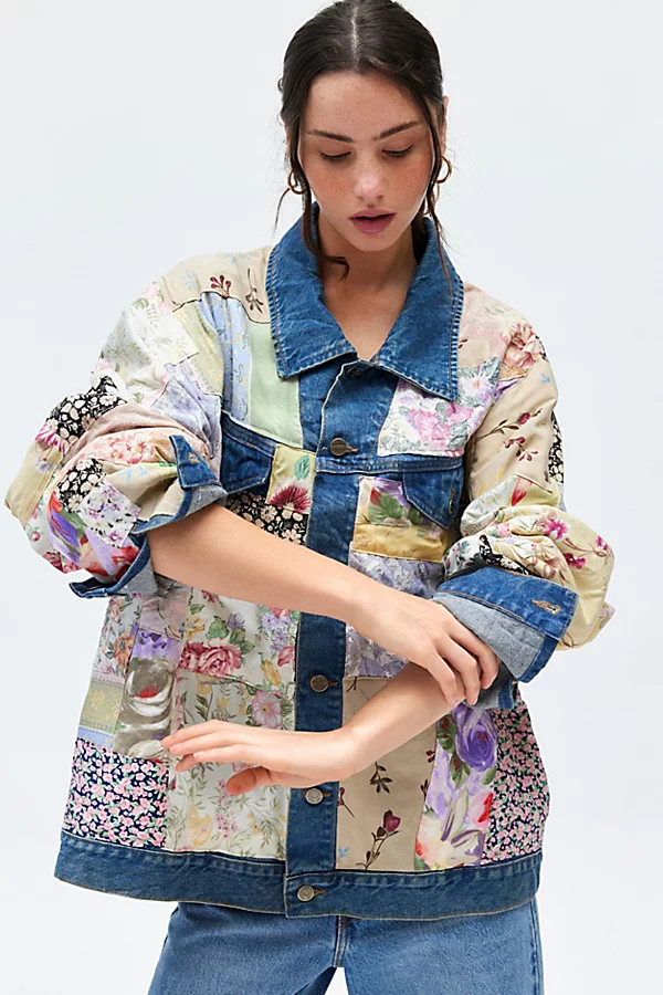 Urban Renewal Remade Patchwork Floral Denim Jacket | Urban Outfitters (US and RoW)