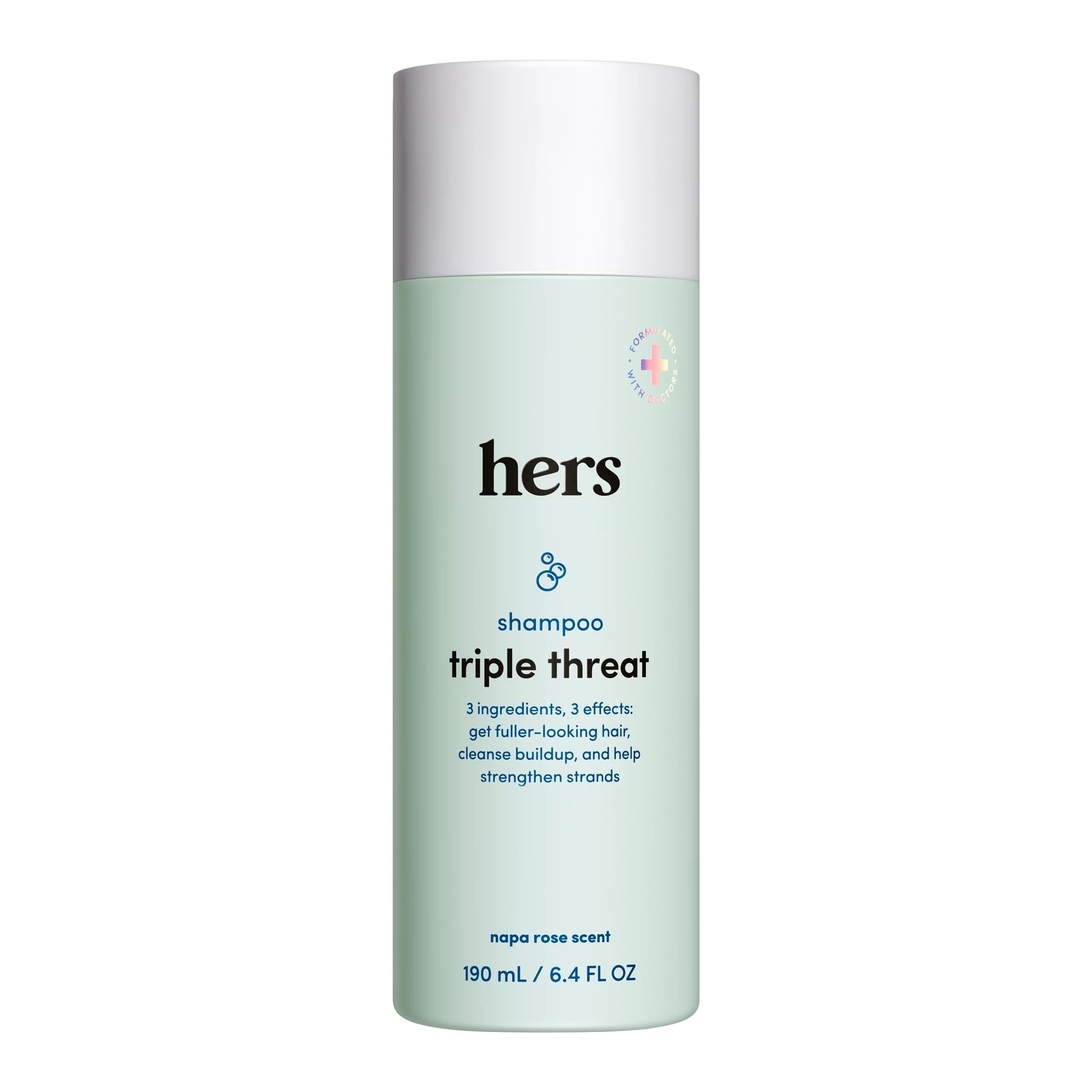 hers Triple Threat Thickening Shampoo for All Hair Types, Napa Rose, 6.4 fl oz | Walmart (US)