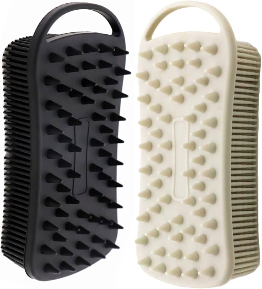 2Pack Dual Sided Silicone Body Scrubber for Exfoliating, Shower&Scalp Massage, 2 in 1 Bath&Shampo... | Amazon (US)