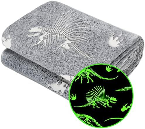 Glow in The Dark Blanket Dinosaur Throw Blanket for Kids Soft Warm Cozy Furry Dino Blanket Unique... | Amazon (US)