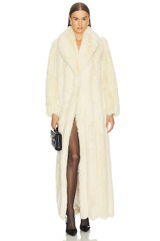 LOBA Luciana Faux Fur Maxi Coat in Cream from Revolve.com | Revolve Clothing (Global)