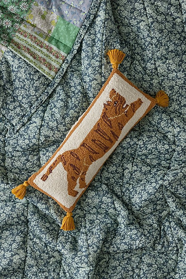 Jungalow By Justina Blakeney Jungalow Tiger Hook Throw Pillow in Orange at Urban Outfitters | Urban Outfitters (US and RoW)