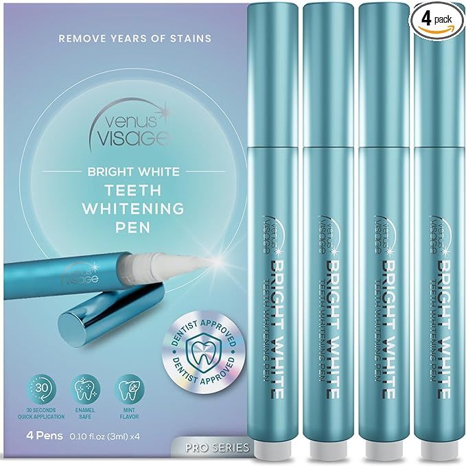 Venus Visage Teeth Whitening Pen (4 Pens), 40+ Uses - Teeth whitening Gel with Professional Formu... | Amazon (US)