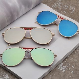 Mirrored Metal Frame Aviator Sunglasses | YesStyle Global