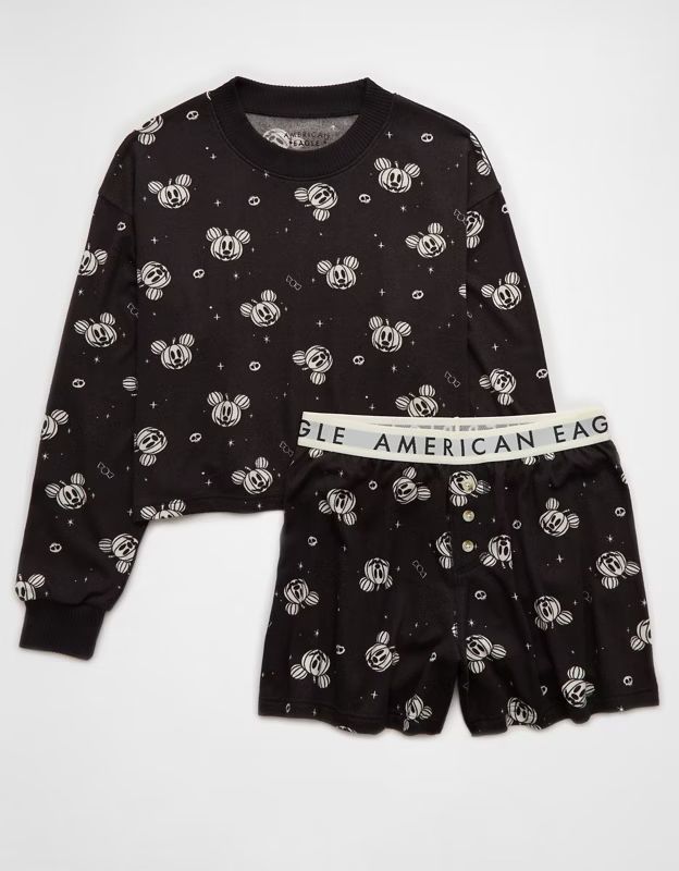 AE Halloween Mickey Mouse Plush PJ Set | American Eagle Outfitters (US & CA)