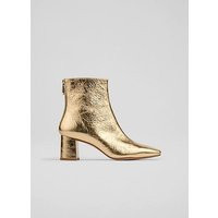 Nadira Gold Leather Ankle Boots, Gold | L.K. Bennett (UK)