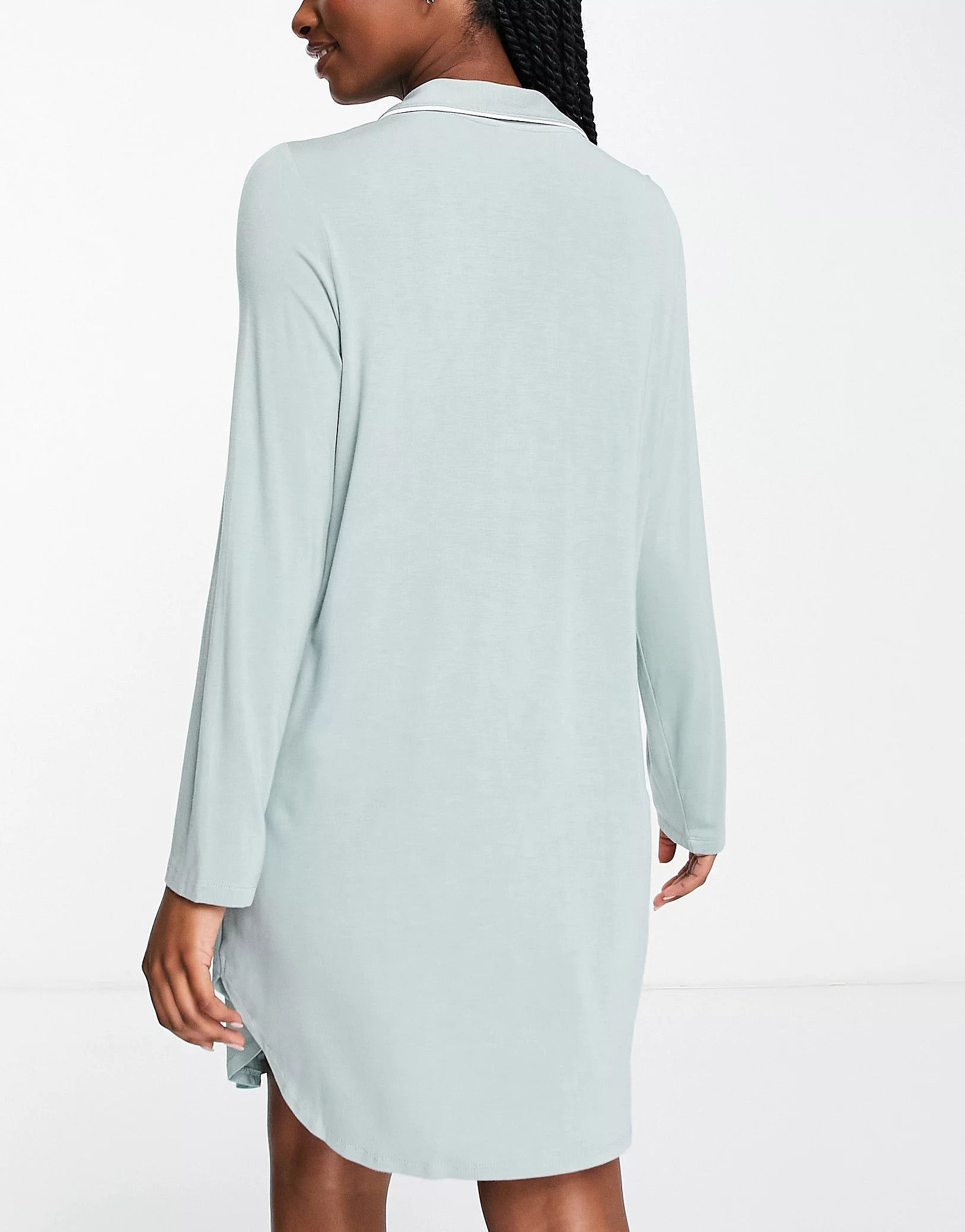 Lindex Exclusive snap front nursing night dress in light dusty green | ASOS (Global)