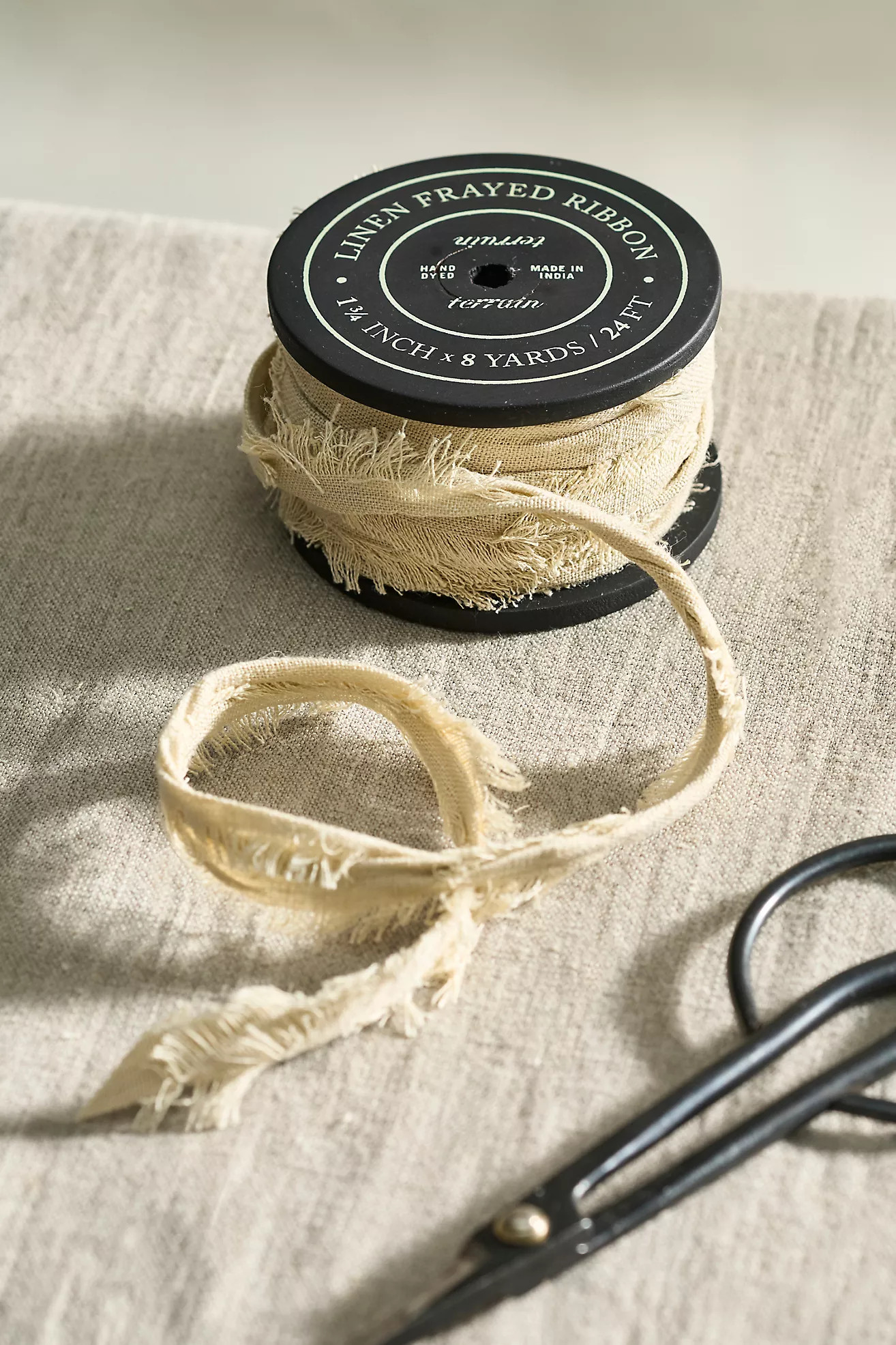 Frayed Edge Linen Ribbon | Anthropologie (US)