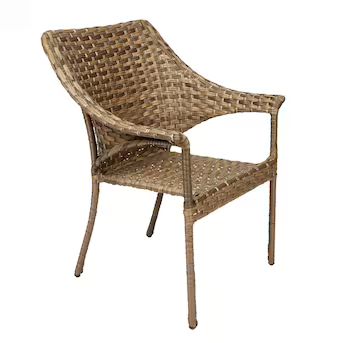 Style Selections Lola Wicker Stackable Frame Stationary Conversation Chair(s) with Woven Seat | Lowe's