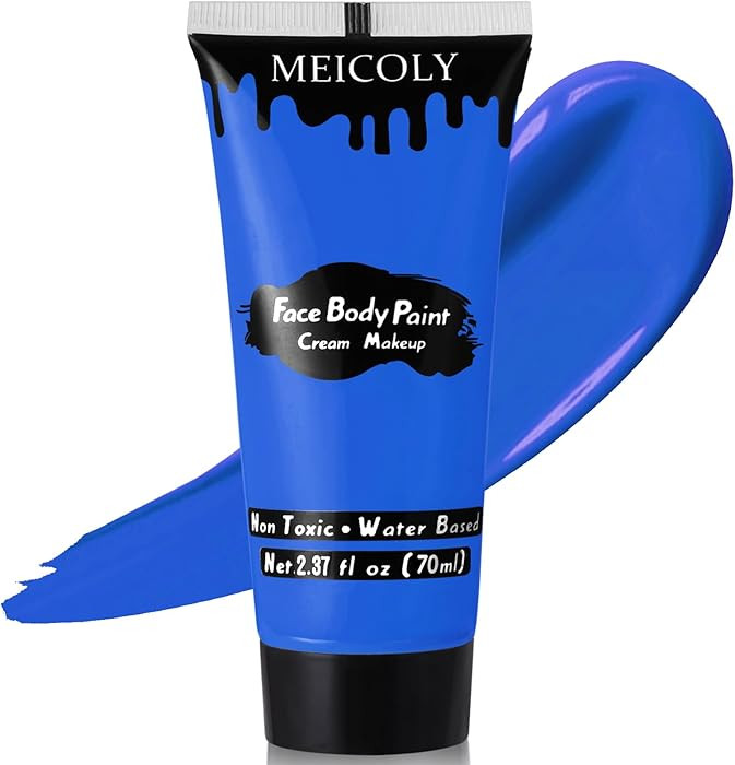 MEICOLY Cream Royal Blue Face Body Paint,2.37Oz Large Tube Water Based Full Body Paint for Adult ... | Amazon (US)