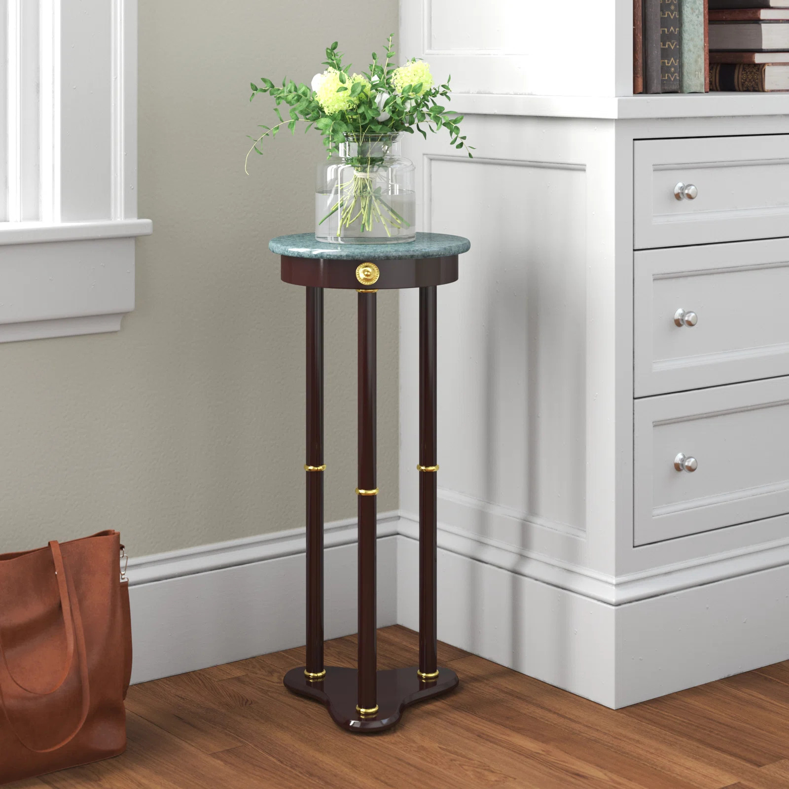 Lark Manor Pimms Round Pedestal Marble Plant Stand & Reviews | Wayfair | Wayfair North America