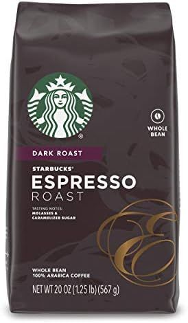 Starbucks Dark Roast Whole Bean Coffee — Espresso Roast — 1 bag (20 oz.) Great Holiday Gift | Amazon (US)