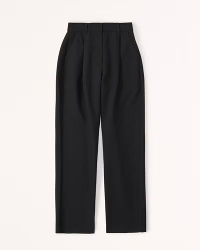 Women's Curve Love Tailored Relaxed Straight Pant | Women's Bottoms | Abercrombie.com | Abercrombie & Fitch (US)