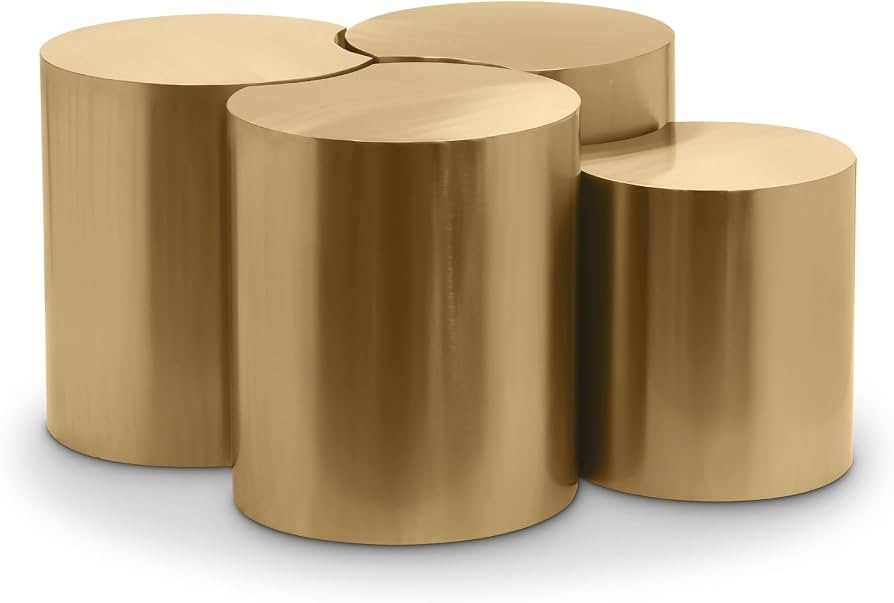 Meridian Furniture 99081Gold-4A Dimple Collection Modern | Contemporary Coffee Table with Brushed... | Amazon (US)