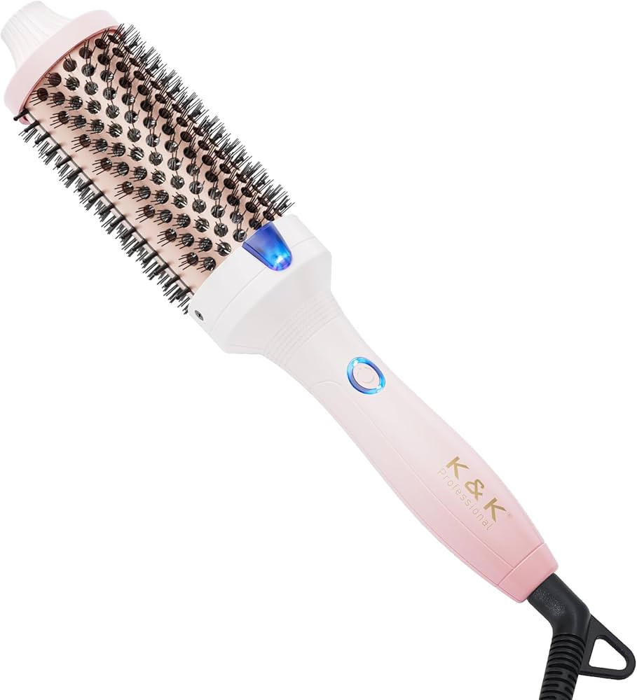 1.77 Inch Heated Curling Brush Ceramic Tourmaline Ionic Curling Iron Volumizing Hot Brush Create ... | Amazon (US)