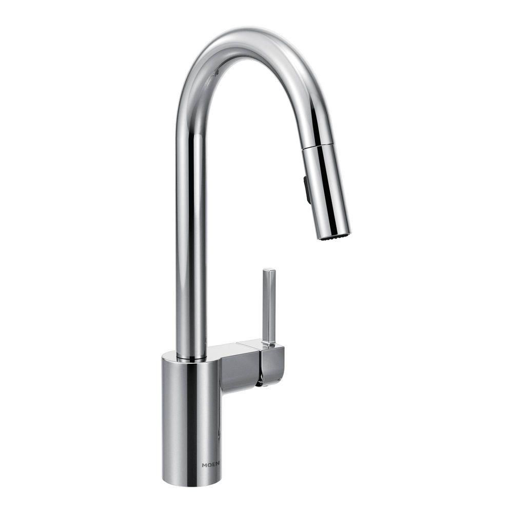 MOEN Align Single-Handle Pull-Down Sprayer Kitchen Faucet with Reflex and Power Clean in Chrome-7... | The Home Depot