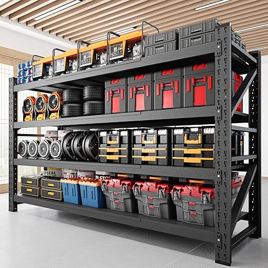 8000LBS Storage Shelves, 68" W Garage Shelving Heavy Duty Metal Adjustable Garage Shelves, Shelvi... | Amazon (US)