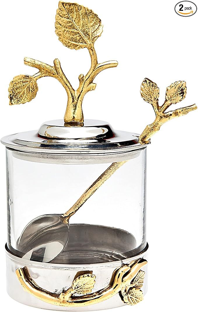 Godinger Leaf Jam Jar With Spoon, Honey Jar with Spoon, Honey Dish | Amazon (US)