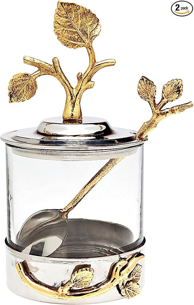 Godinger Leaf Jam Jar With Spoon, Honey Jar with Spoon, Honey Dish | Amazon (US)