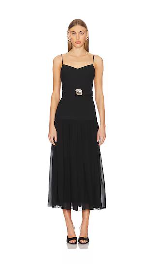 Susie Pleated Dress in Black | Revolve Clothing (Global)