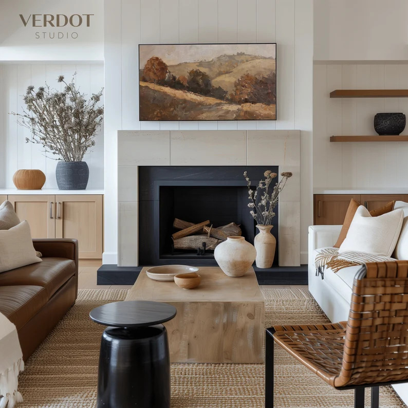 Vintage Fall Painting Frame TV Art, Autumn Landscape Painting, Country Farmhouse Scenery Screensa... | Etsy (US)