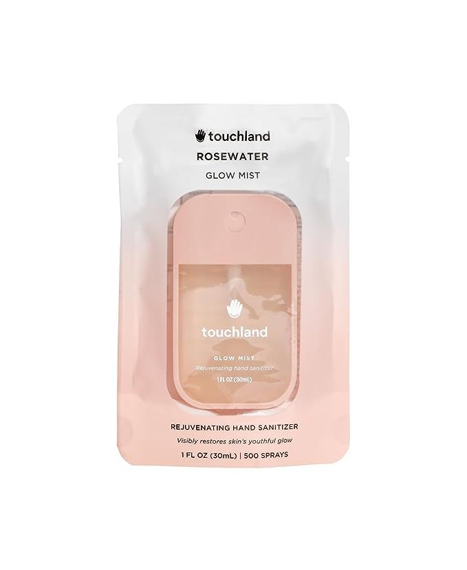 Touchland Glow Mist Revitalizing Hand Sanitizer Spray, Rosewater scented, 500-Sprays each, 1FL OZ | Amazon (US)