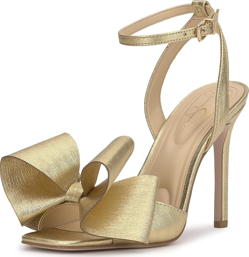 Jessica Simpson Womens Olivine Bow Satin Ankle Strap | Amazon (US)