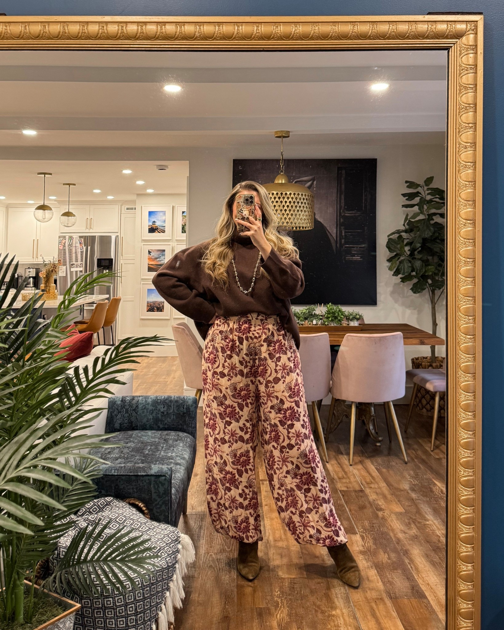 Obsessed with this entire fall outfit. Wearing a large in the pants they run slightly big, large in the oversized turtleneck sweater. Can’t recommend either enough! 

 #LTKHoliday #LTKootd #LTKMidsize