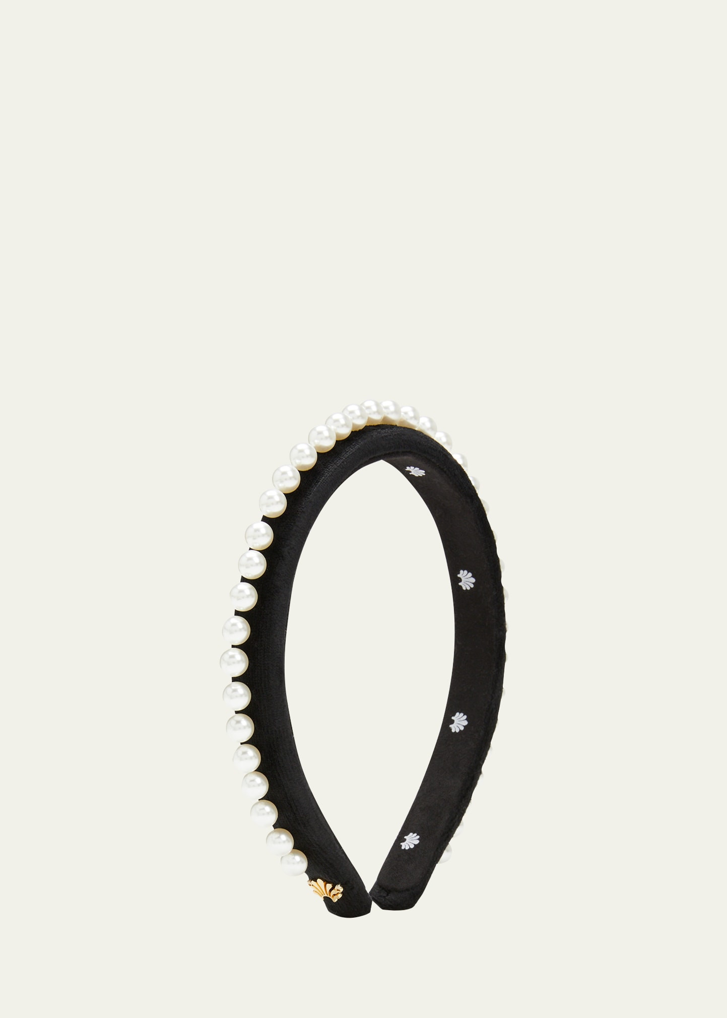 Lele Sadoughi Gigi Pearly Velvet Headband | Bergdorf Goodman