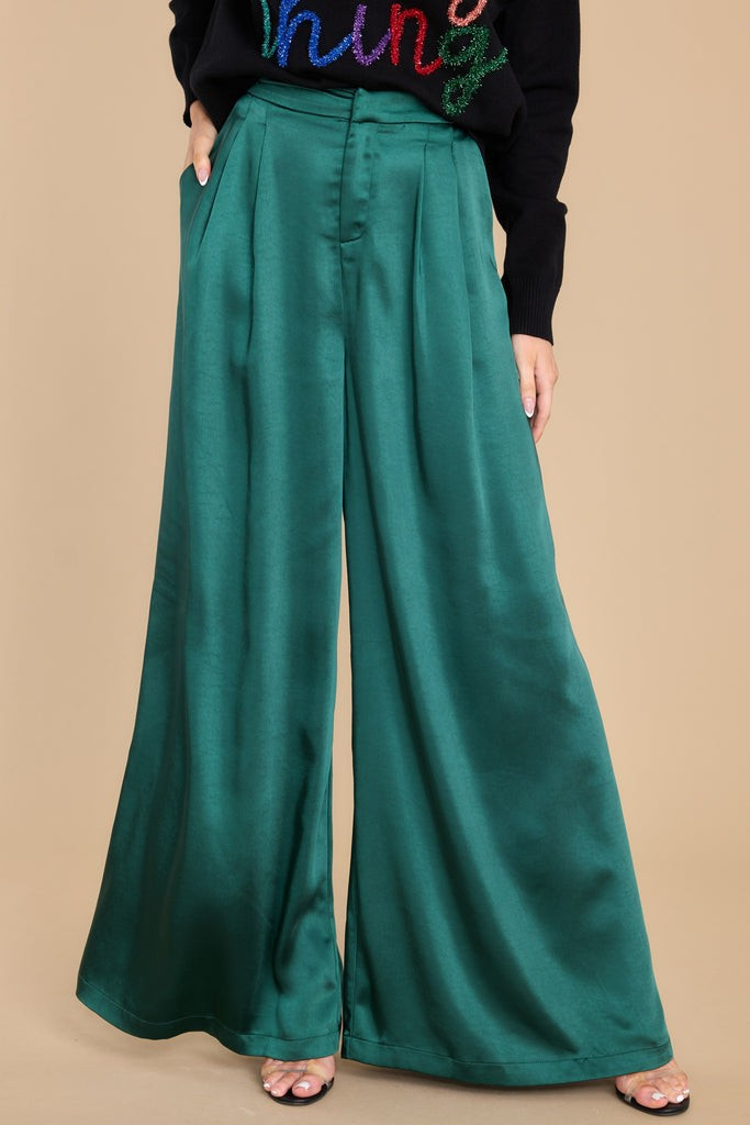 Chasing A Feeling Hunter Green Pants | Red Dress 