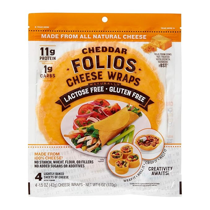 Folios All Natural 100% Cheddar Cheese Wraps | Amazon (US)