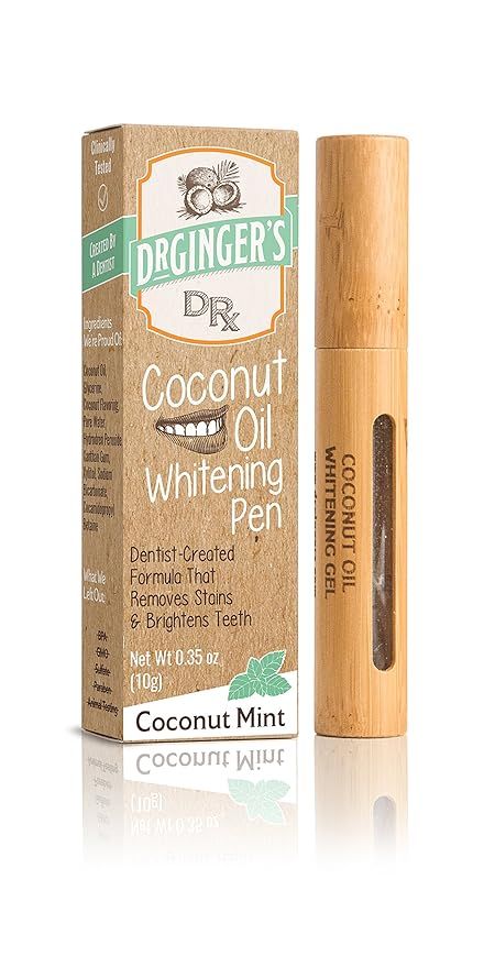 Dr. Ginger's Coconut Oil Tooth Whitening Pen, 0.35 oz, 1 Count - Coconut Mint Flavor | Amazon (US)