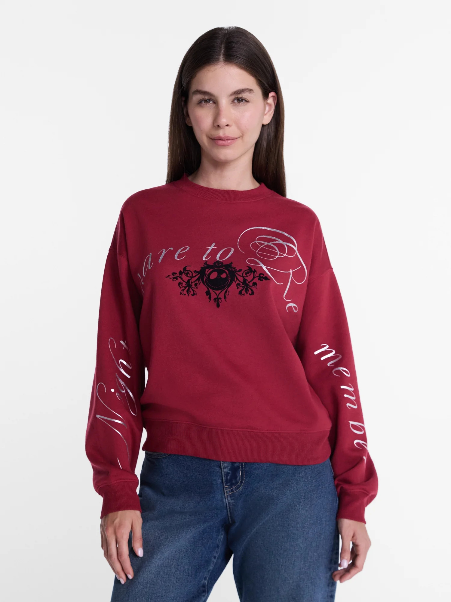 Nightmare Before Christmas Women's Halloween Fleece Sweatshirt, Lightweight, Sizes XXS-XXL | Walmart (US)