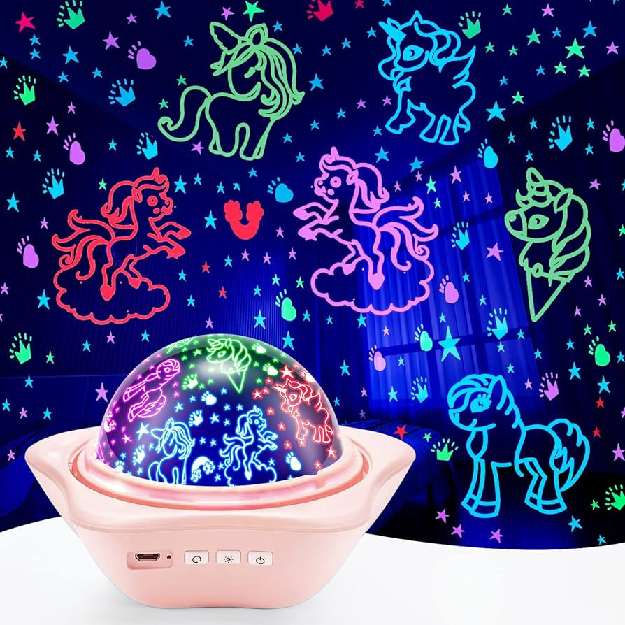 ONEFIRE Unicorns Gifts for Girls,96 Lighting Modes Unicorn Lights for Bedroom Decor,6 Films+360°... | Amazon (US)