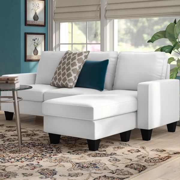 Bratton 76" Wide Faux Leather Reversible Sofa & Chaise | Wayfair North America