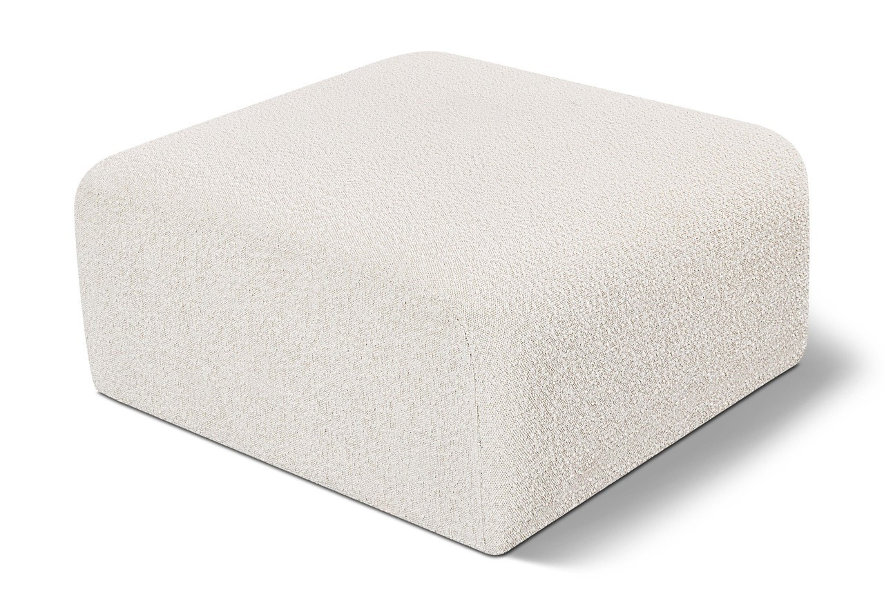 Arc Boucle Fabric Ottoman In Cream | 1stopbedrooms
