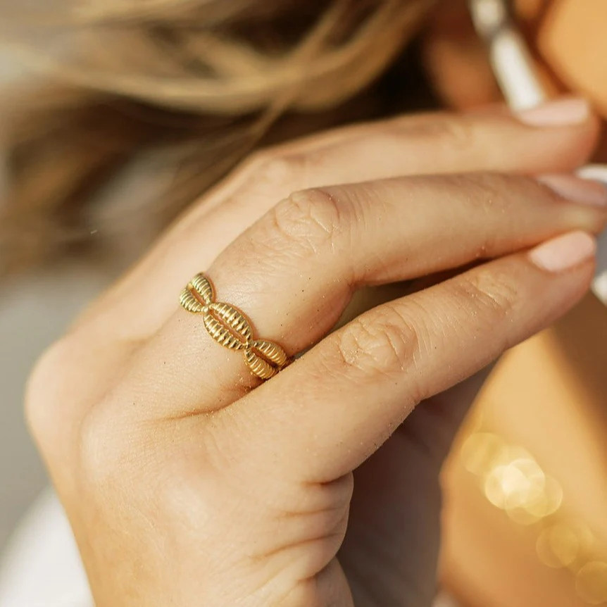 Seanna Cowrie Shell Ring | Liv Bella Vita