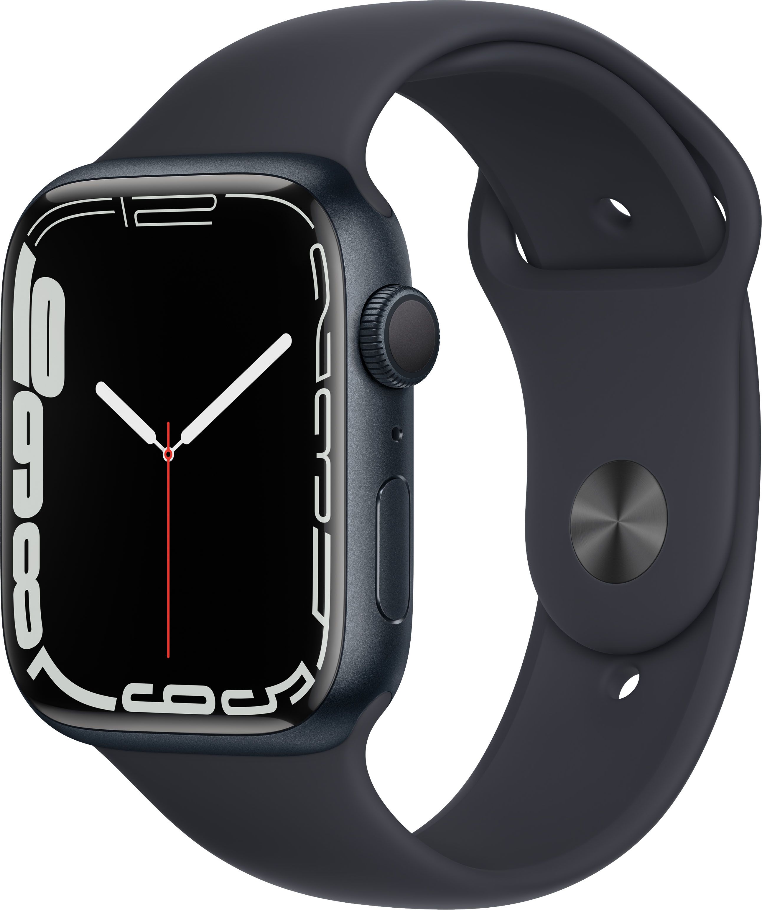Apple Watch Series 7 (GPS) 45mm Midnight Aluminum Case with Midnight Sport Band Midnight MKN53LL/... | Best Buy U.S.